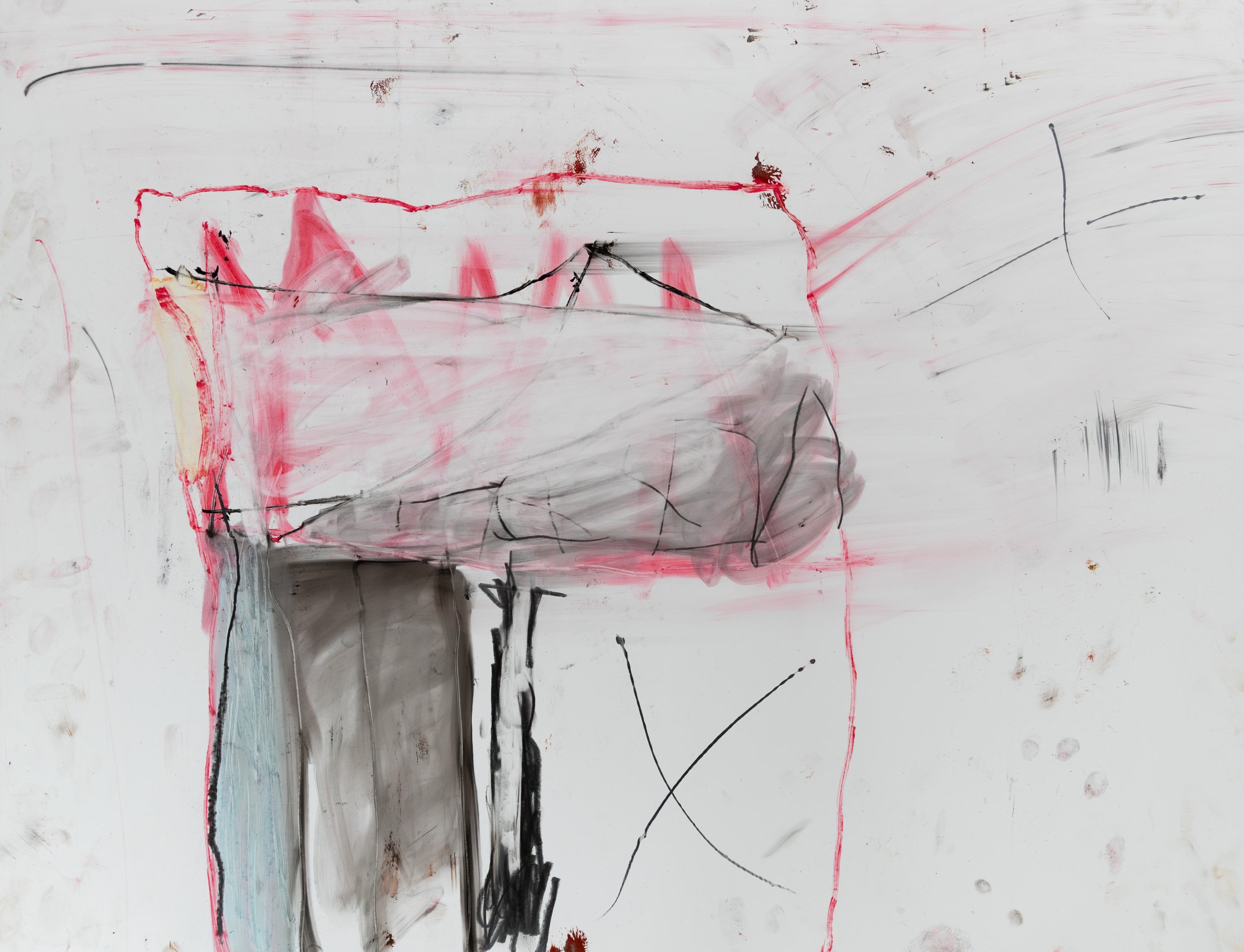 Drawing with Xs, 2025. Graphite, pastel and ink on yupo paper, 50 x 65cm (private collection)
