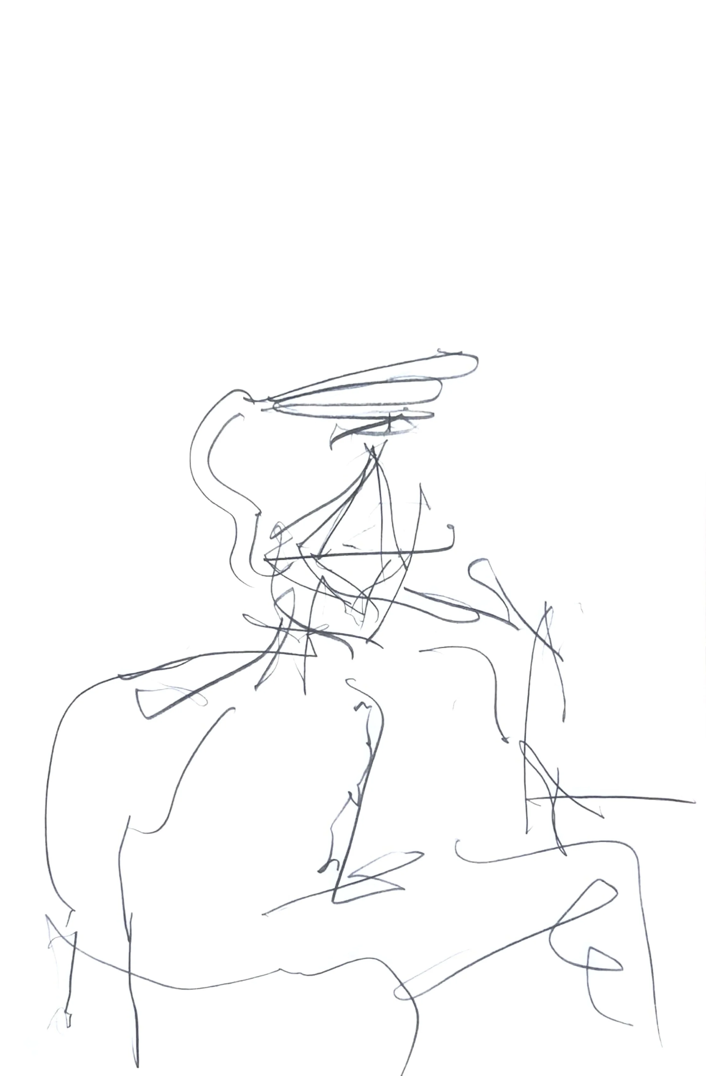 Seated man, 2024. Graphite on paper, A4 