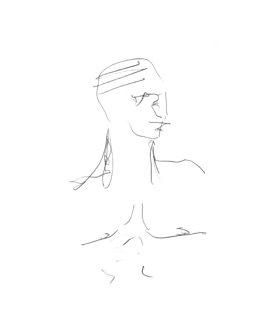 Swimmer, 2024. Graphite on paper, A4 