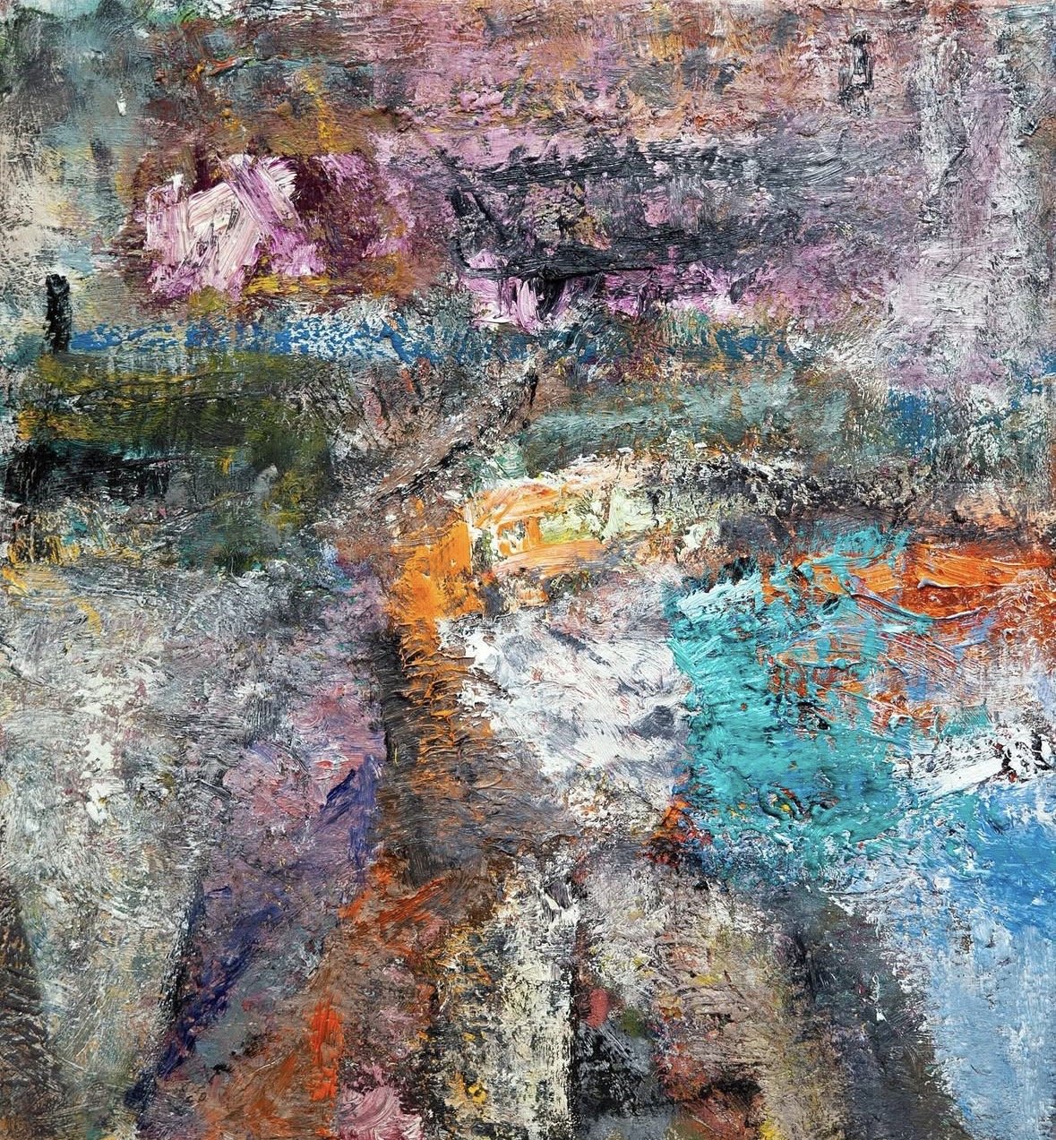 It's always raining in Paddington, 2023-25. Oil on canvas, 75 x 61cm (private collection)