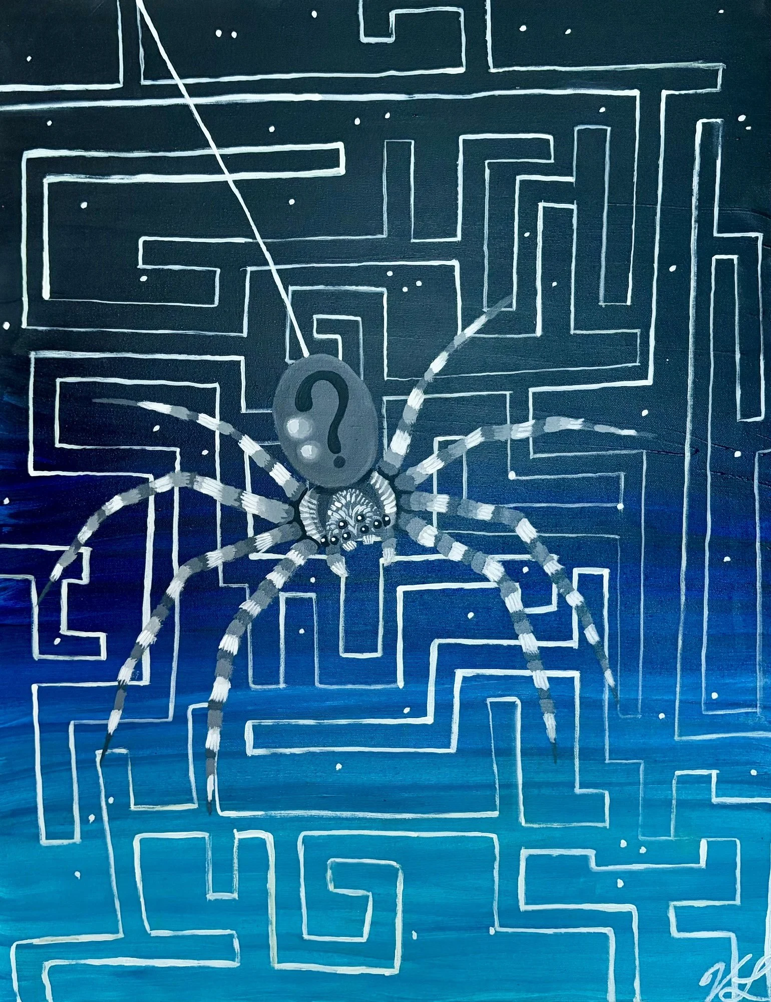 L'araignée|
28 x 22 pouces|
Acrylique sur toile|
2026|
Disponible