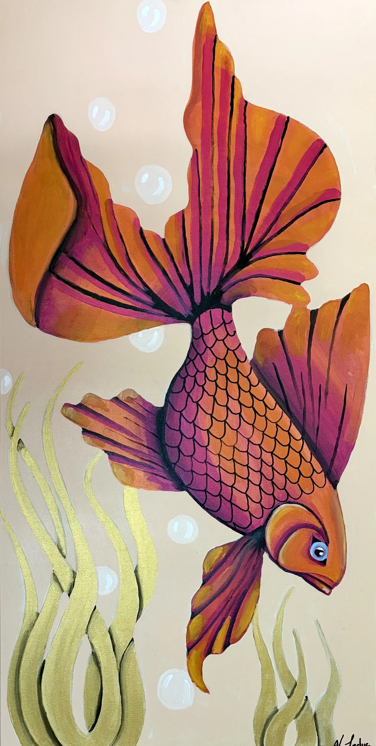 Poisson|
48 x 24 pouces|
Acrylique sur toile|
2020|
Disponible