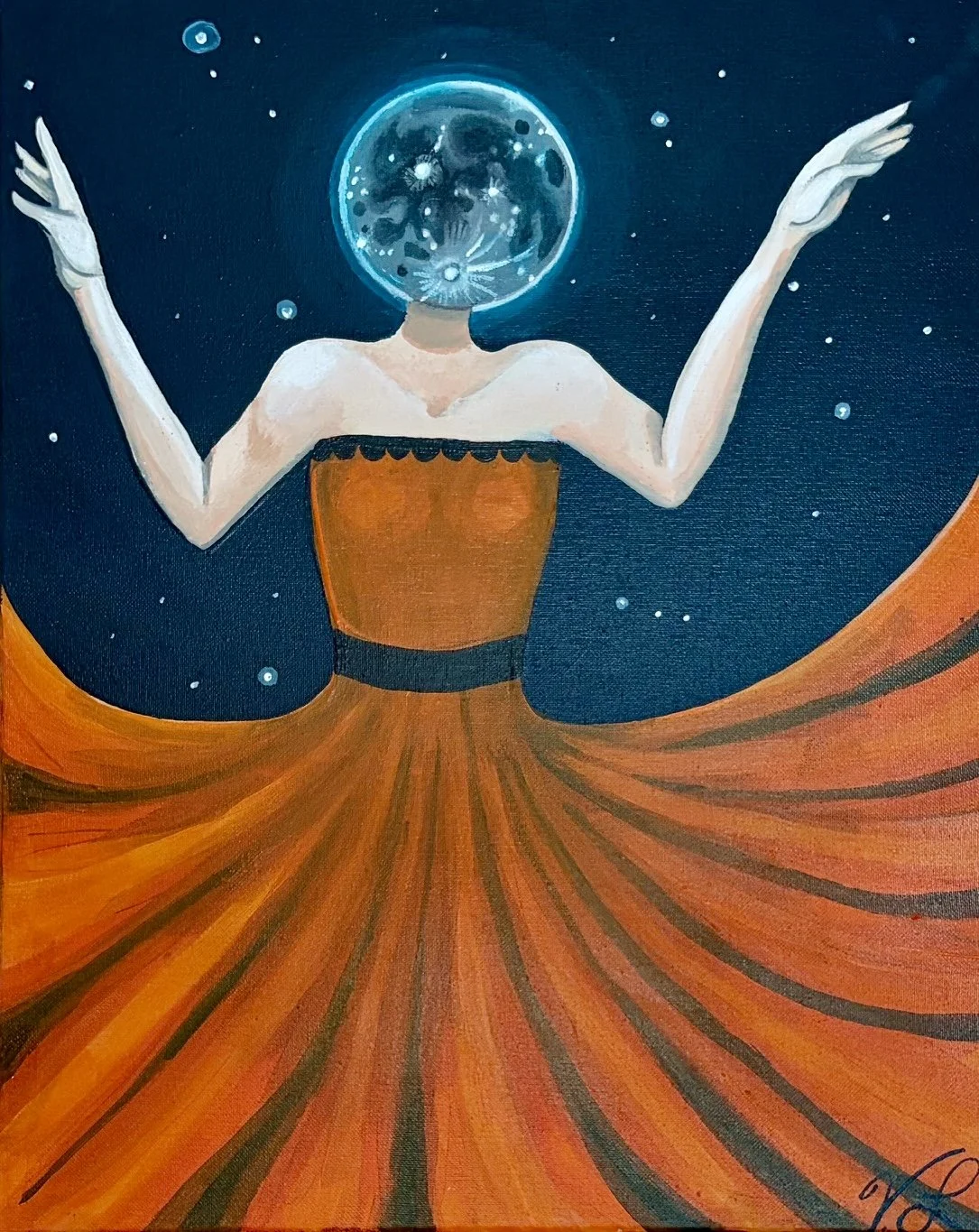 Tête en l'air|
20 x 16 pouces|
Acrylique sur toile|
2023|
Collection privée
