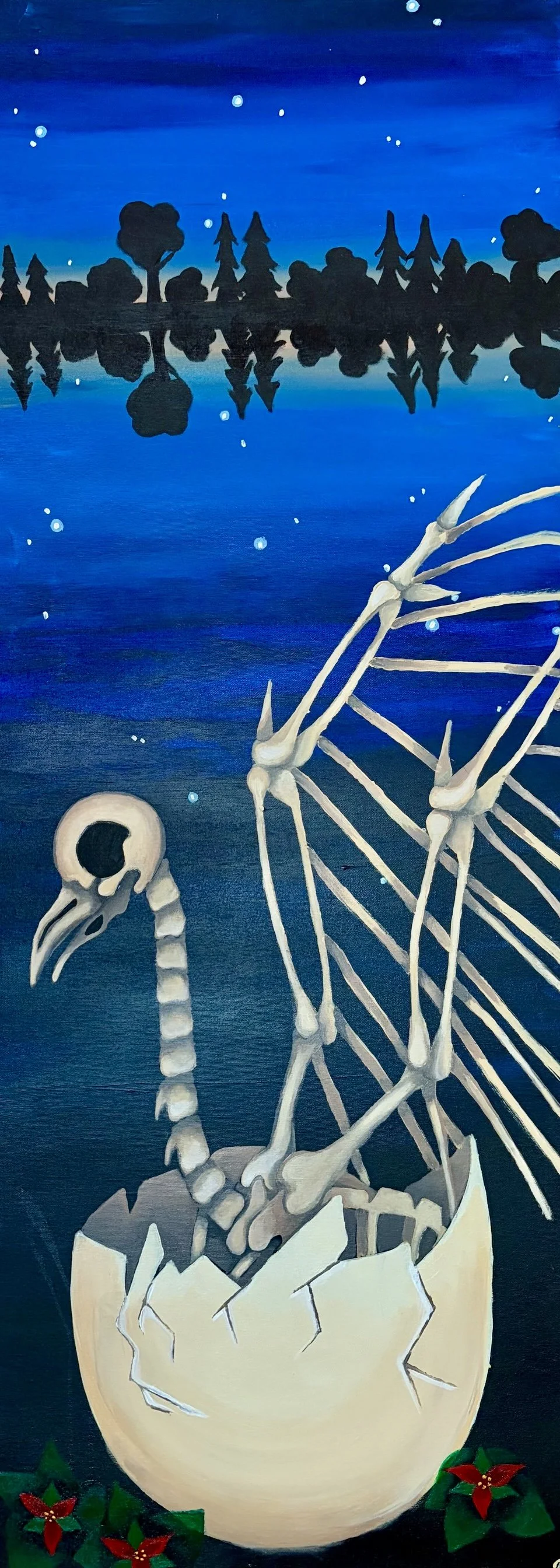 La fin dès le début|
48 x 18 pouces|
Acrylique sur toile|
2026|
Disponible