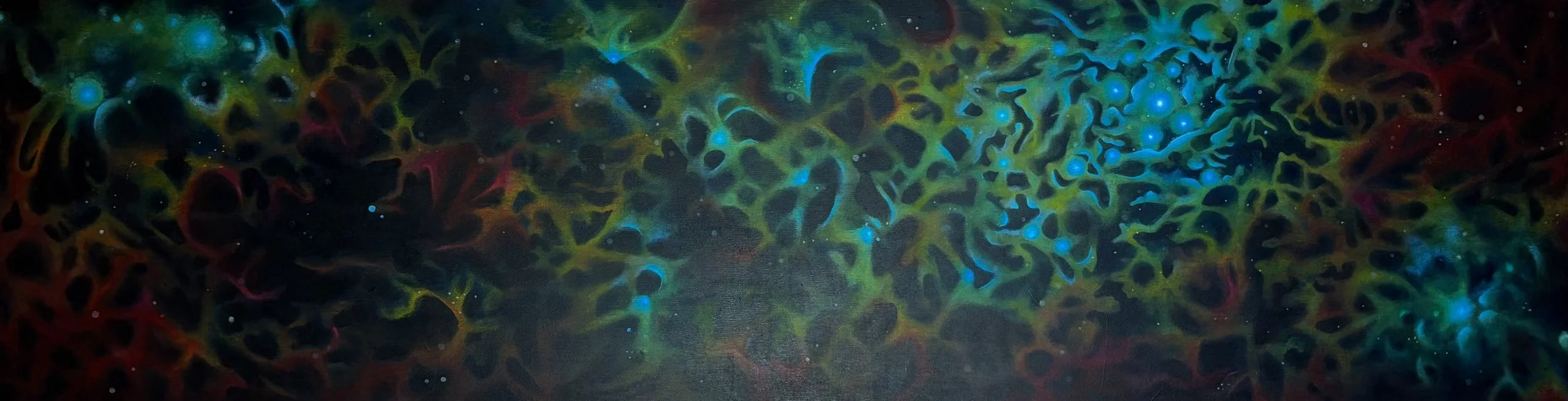 L'espoir de la nuit|
16 x 60 pouces|
Acrylique sur toile|
2011|
Disponible