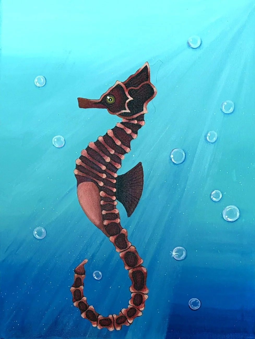 L'hippocampe|
24 x 18 pouces|
Acrylique sur toile|
2023|
Disponible