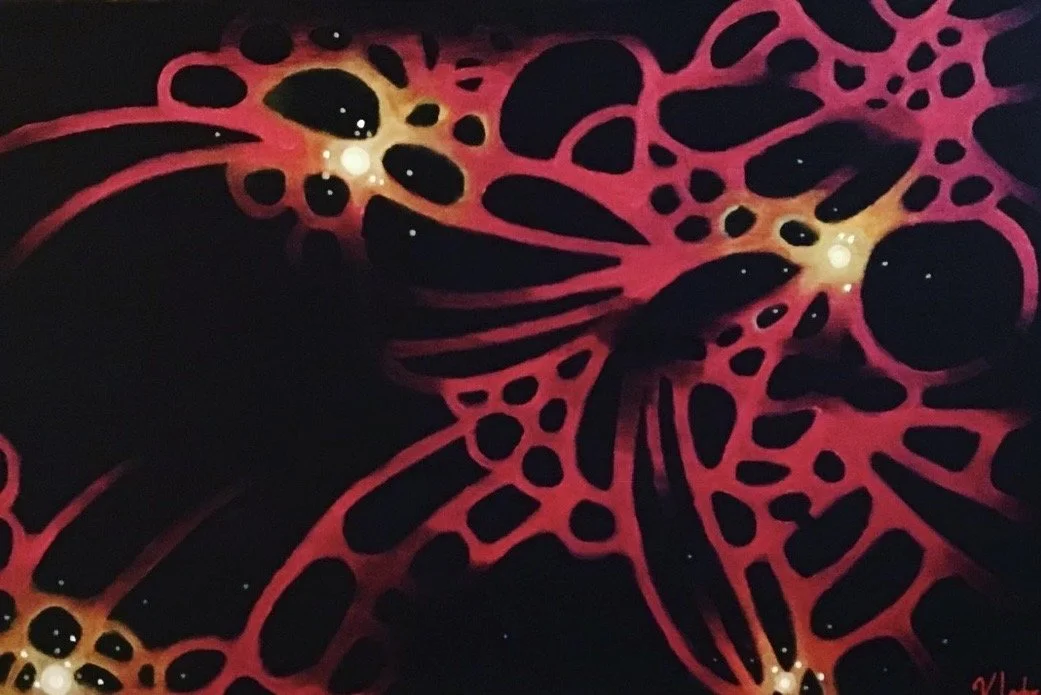 Coraux nébuleuses|
24 x 36 pouces|
Acrylique sur toile|
2012|
Collection privée