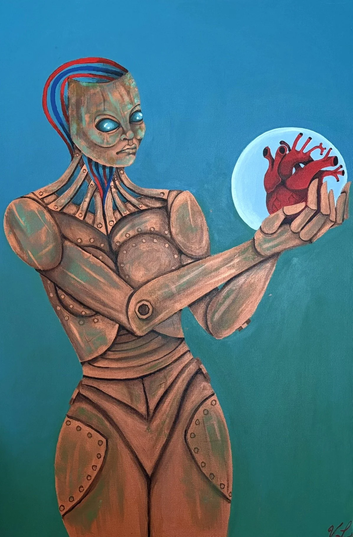 L'automate|
47 x 31 pouces|
Acrylique sur toile|
2025|
Disponible