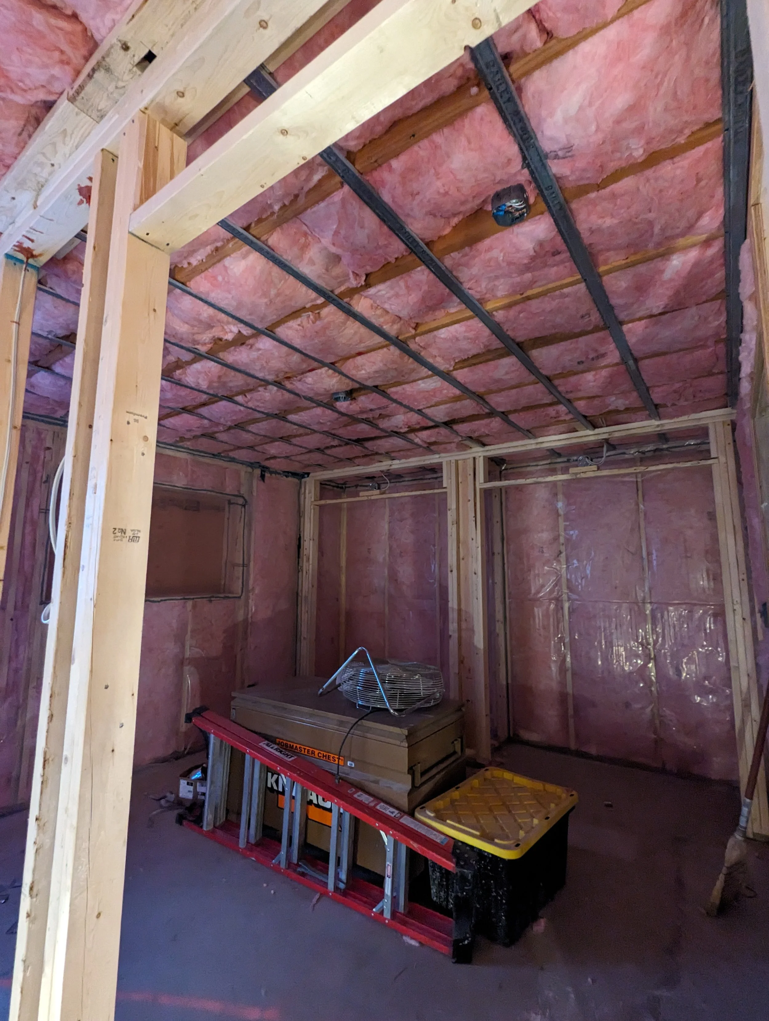Insulation and Resilient bar install