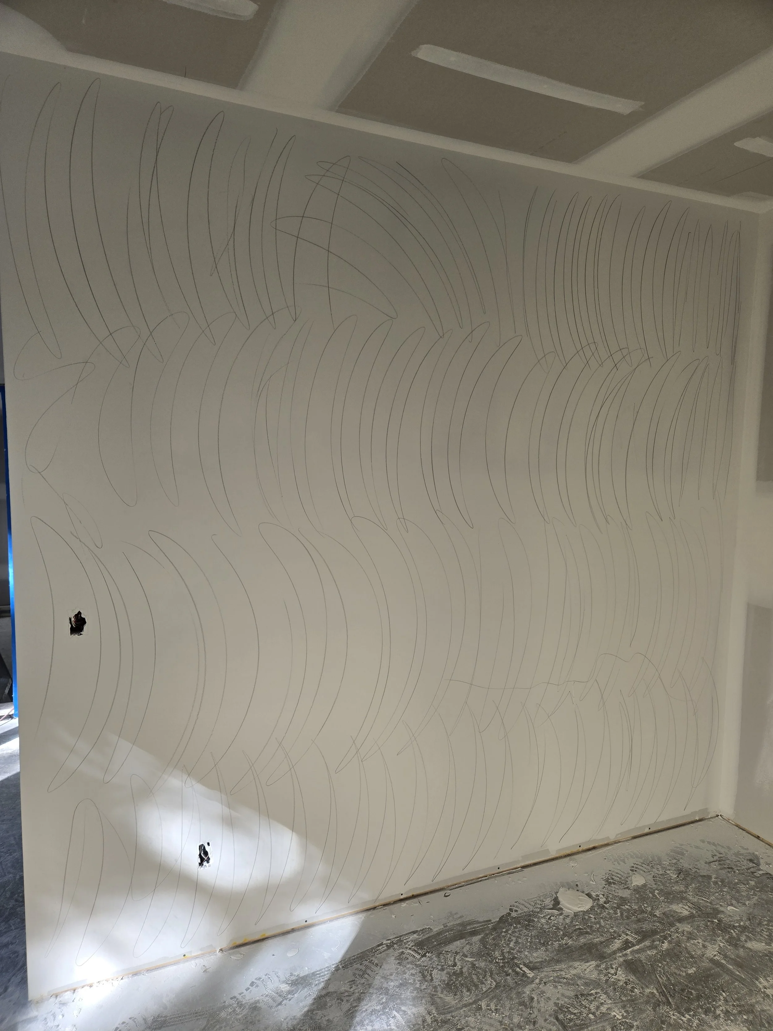 Level 5 drywall finishing ready for final sand