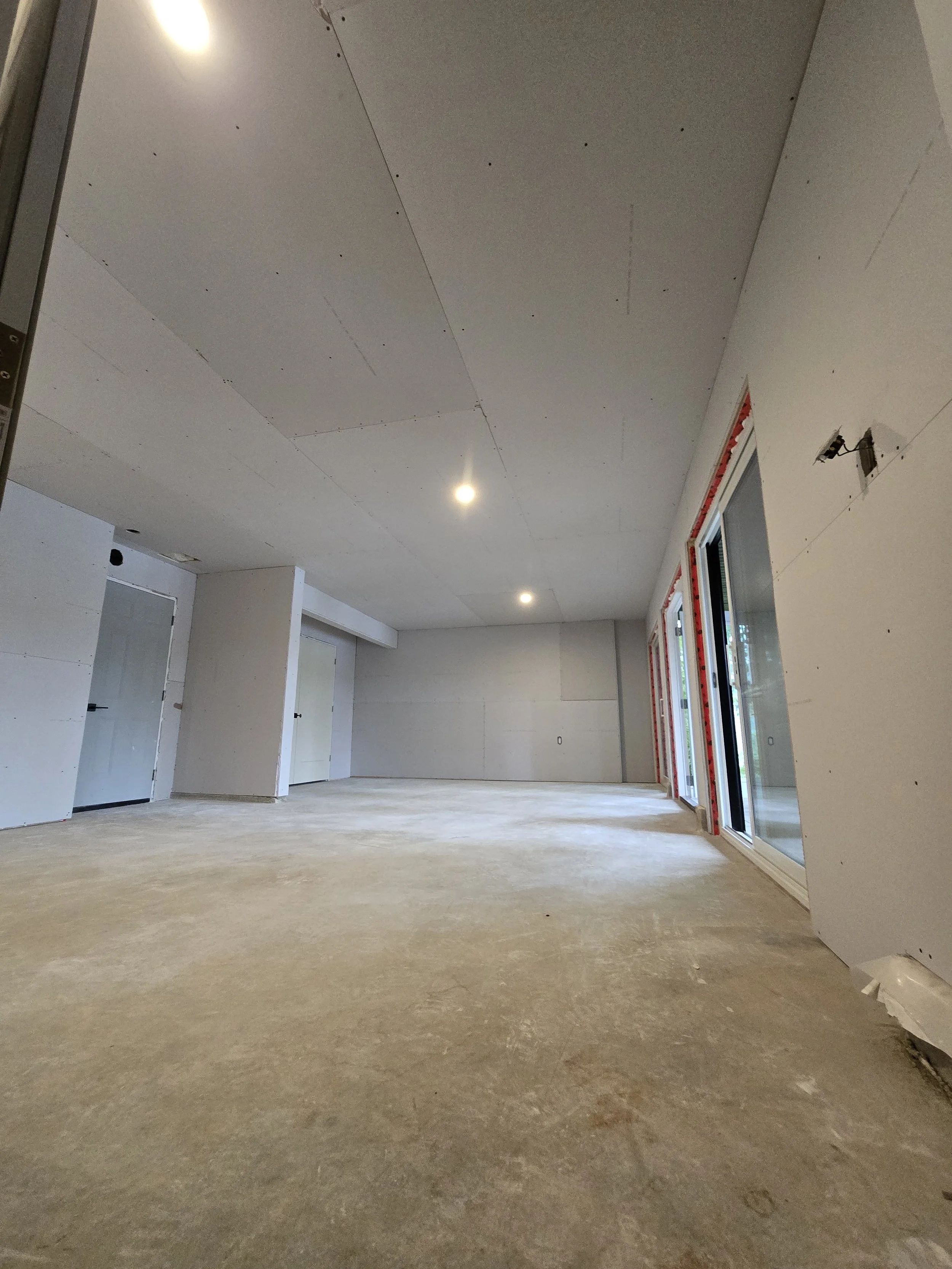 Drywall install for this rec room