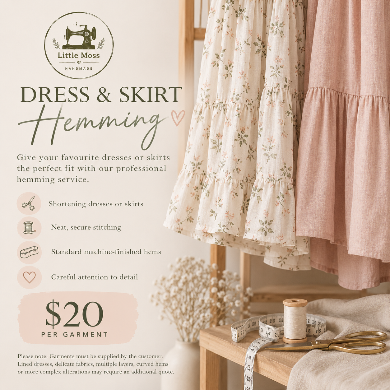 Dress & Skirt Hemming 🌿🪡