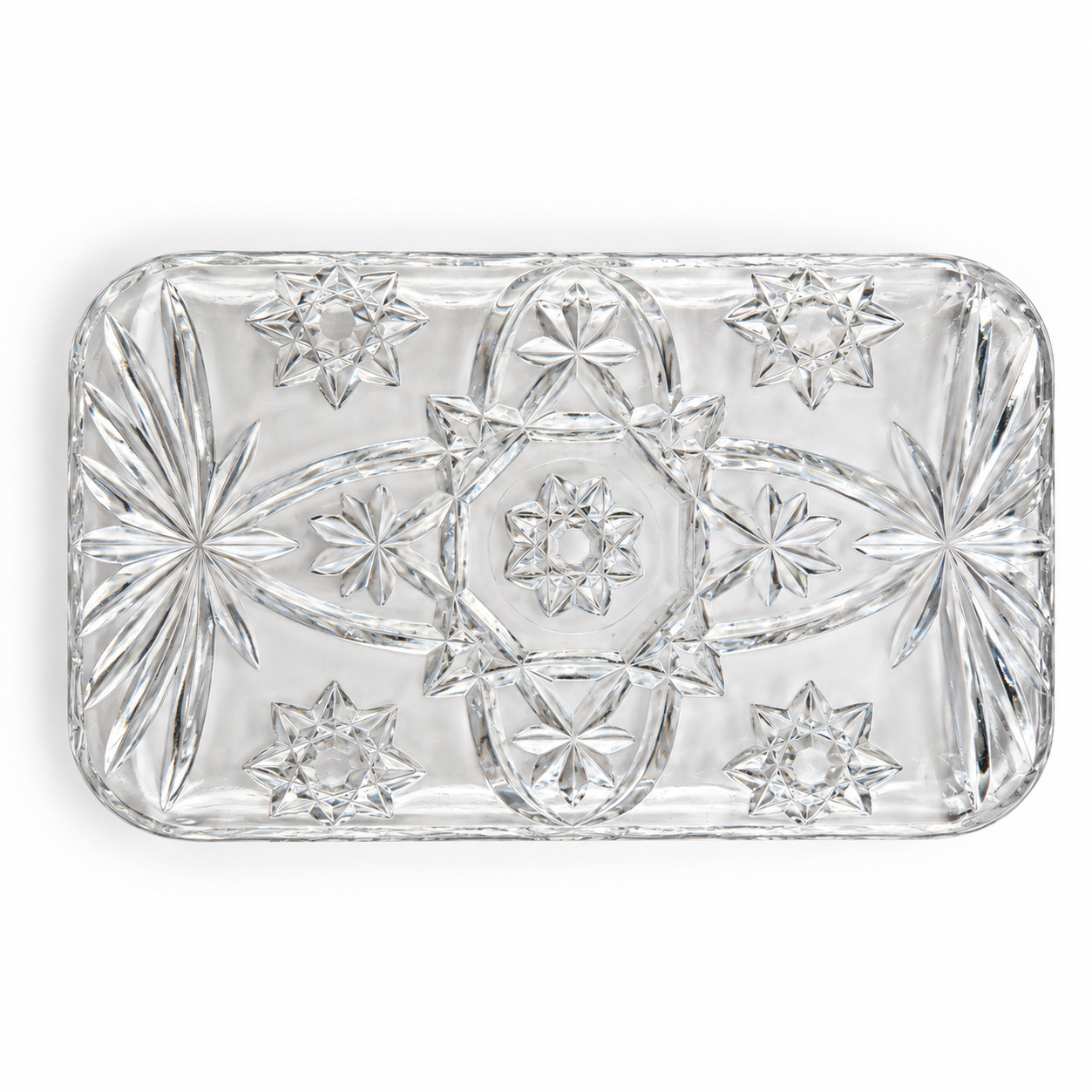 Anchor Hocking Early American Prescut Sugar & Creamer Tray