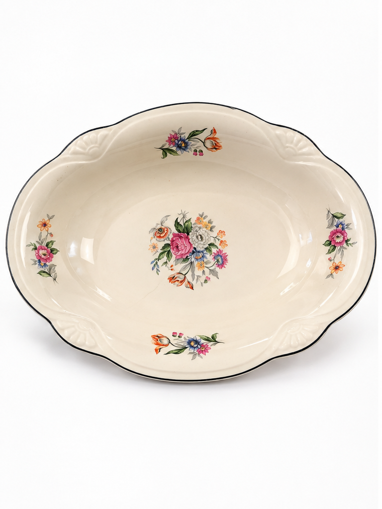 1947 Homer Laughlin “Marsh Bouquet” M-212 Oval Serving Bowl