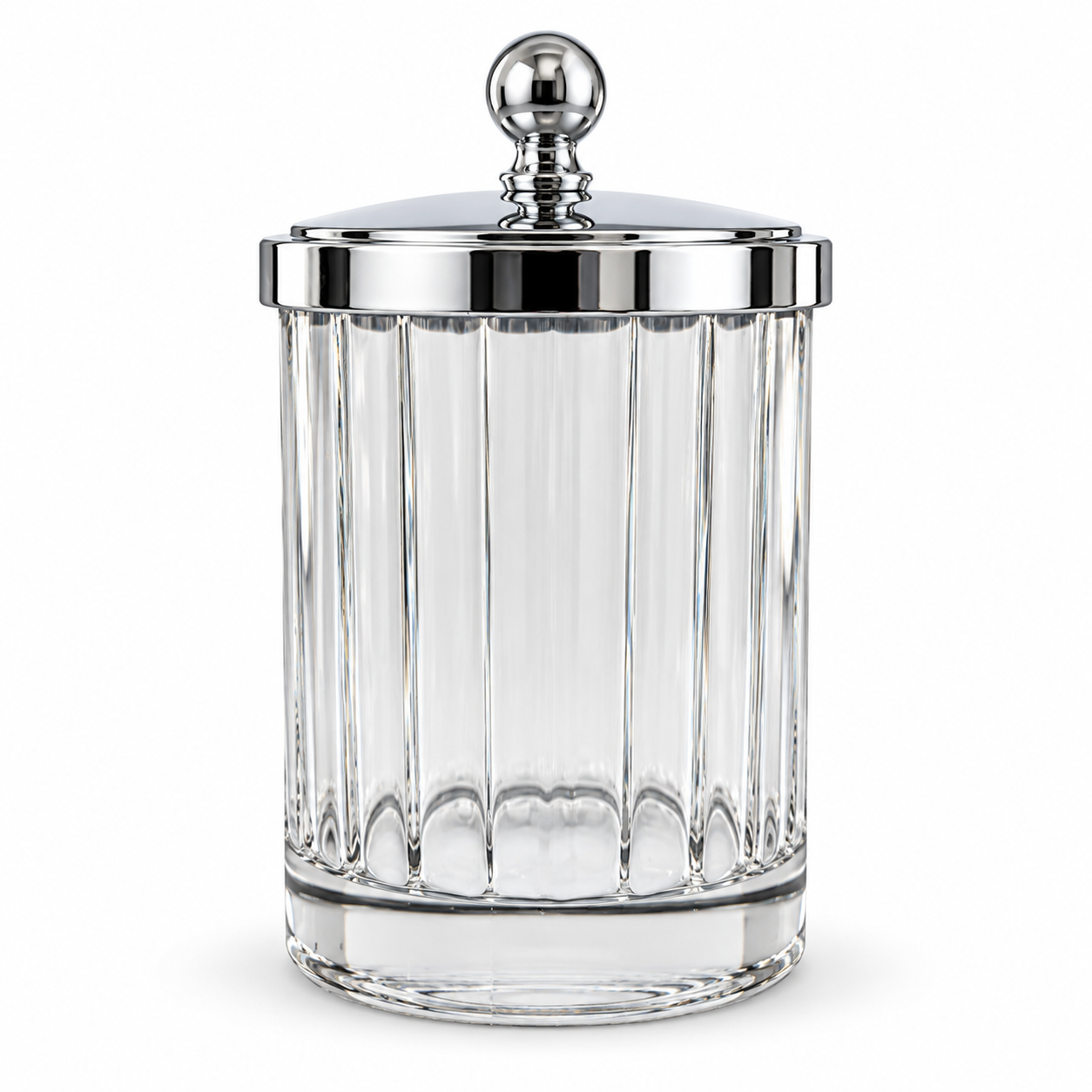 Restoration Hardware Chatham Crystal Canister in Polished Chrome