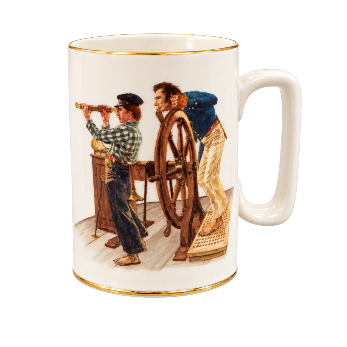 1985 Norman Rockwell “River Pilot” Seafarers Collection Porcelain Tankard