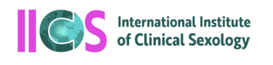 Logo of the International Institute of Clinical Sexology featuring the acronym 'ICS' with a stylized globe in the letter 'C' and the institute's name in green text to the right.