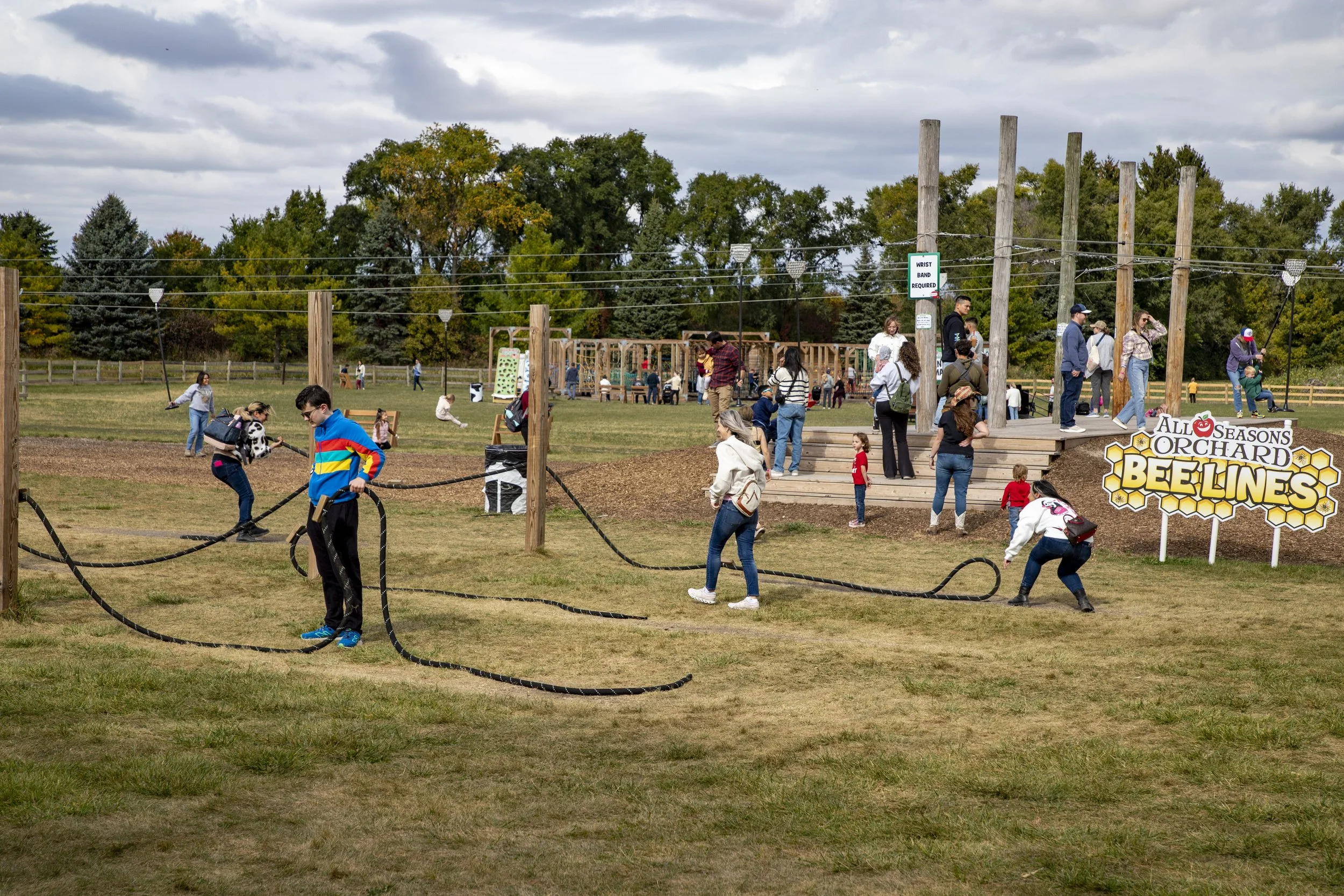 Tug of war and ZIP lines, very popular.