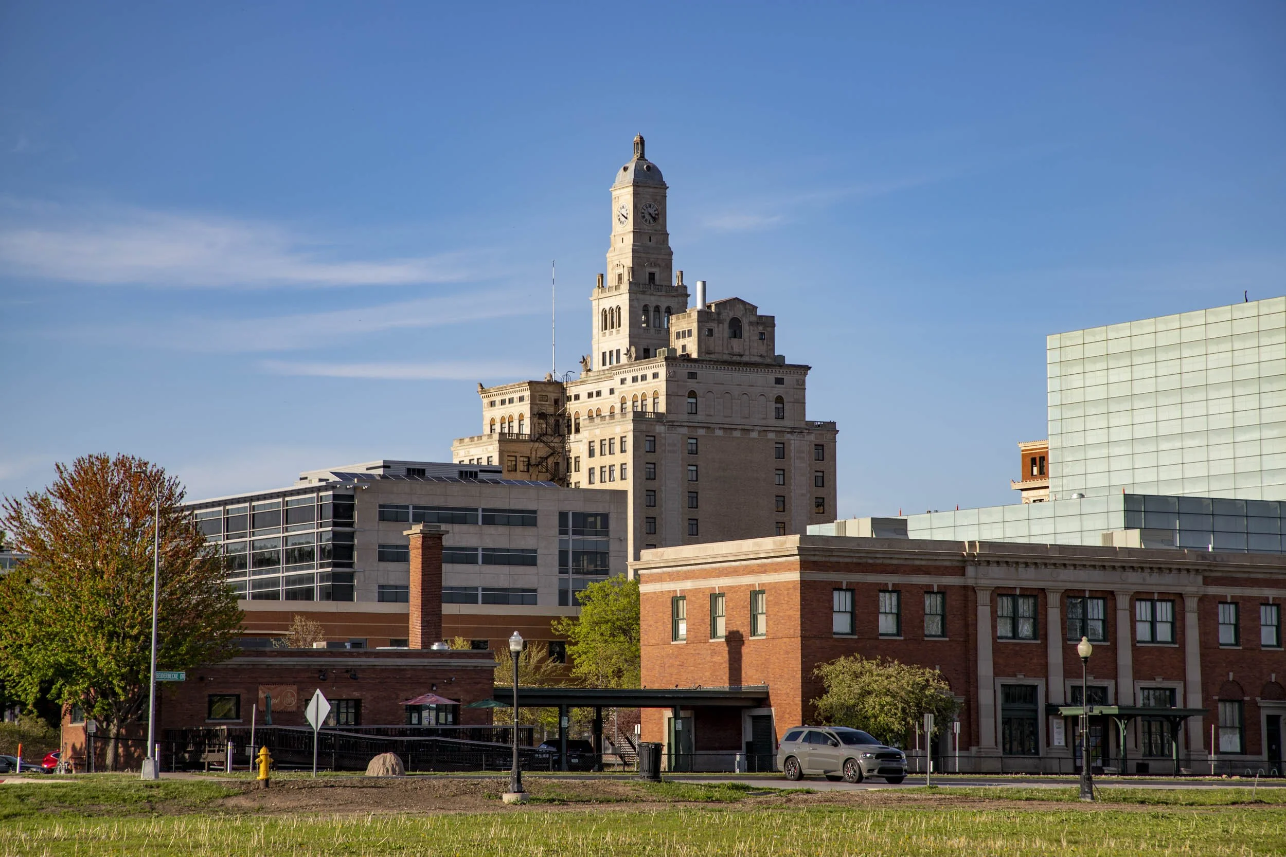 Davenport Bank Apartment building from river view