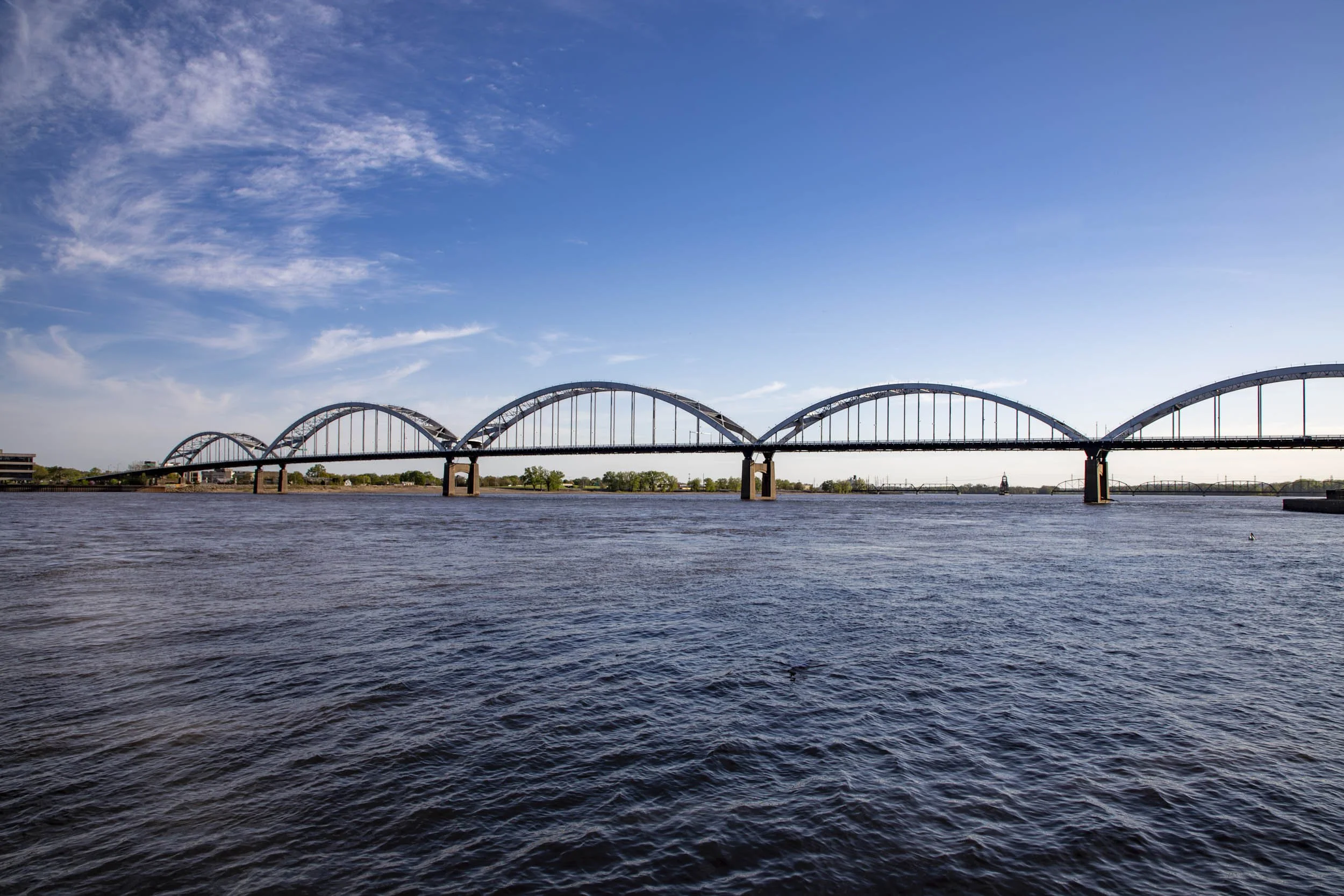 Centennial Bridge connecting Illinois and Iowa