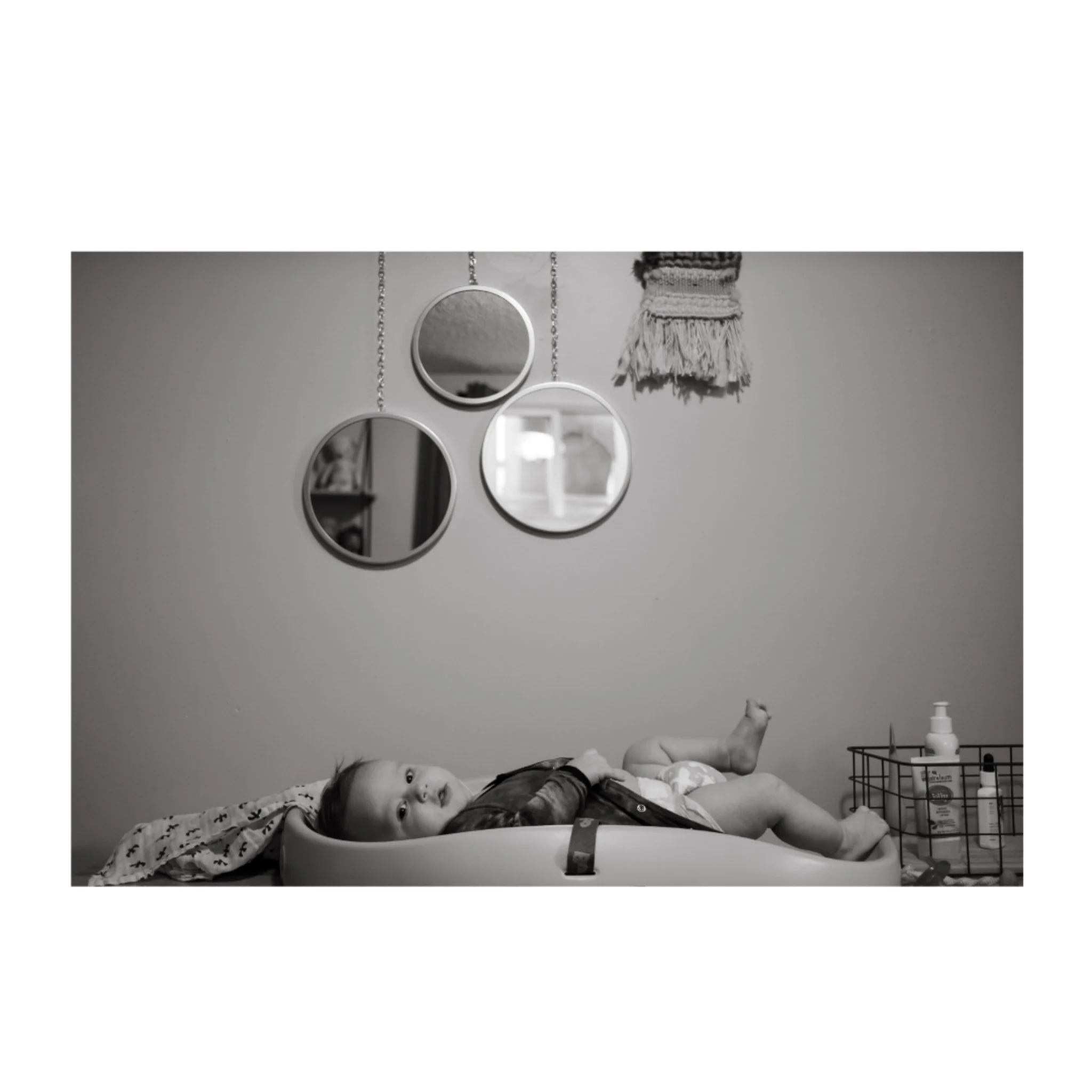 Photo of newborn on change table