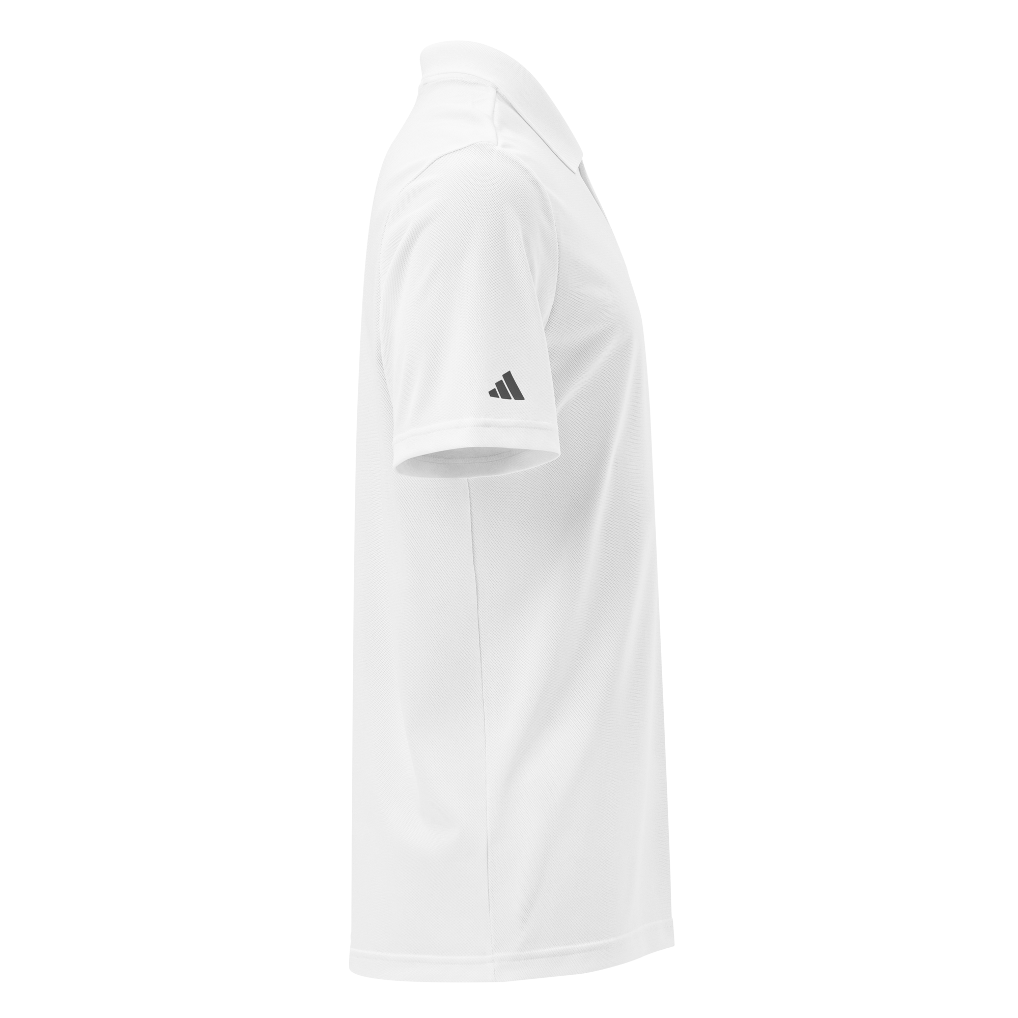 White Adidas sports polo with The Collextion branding.