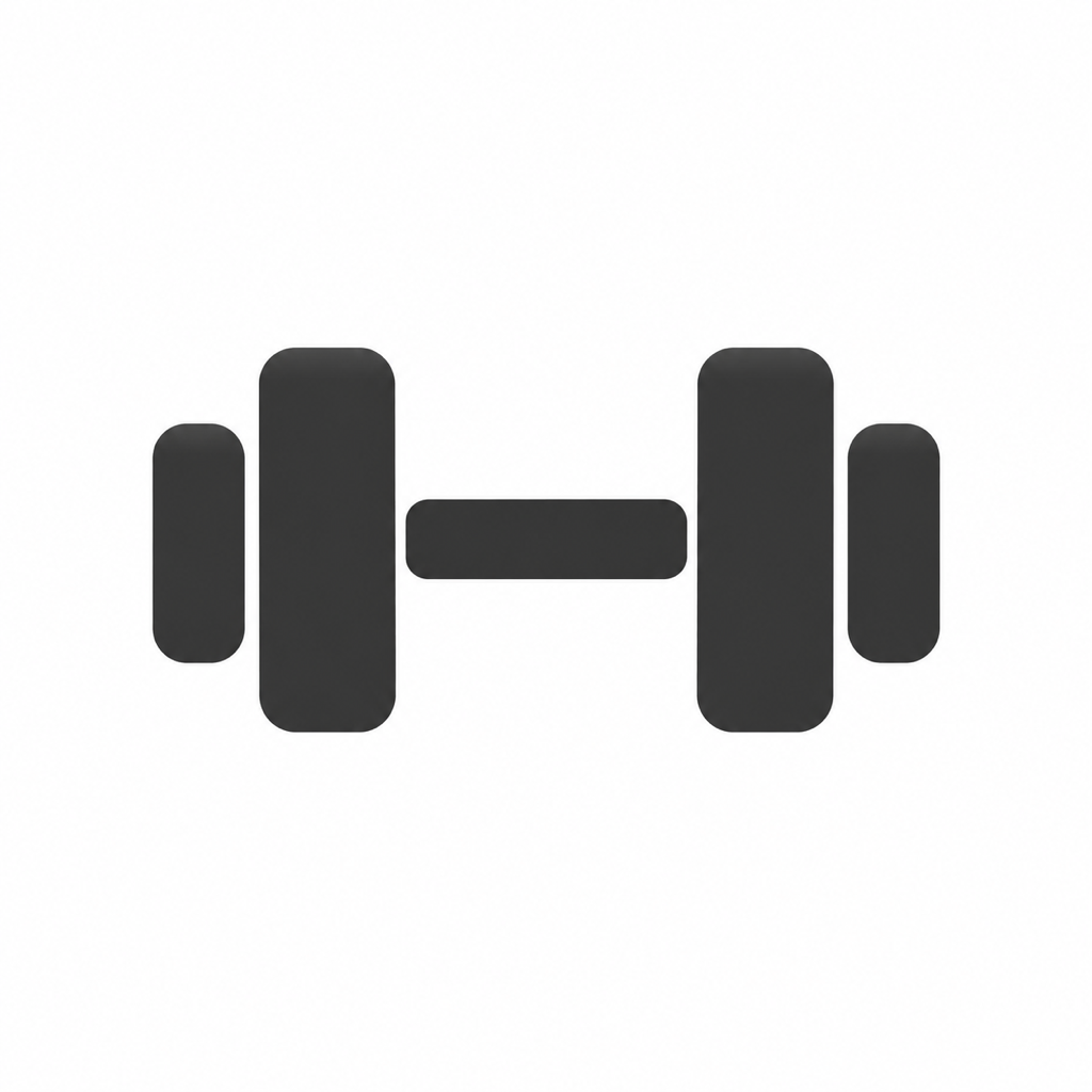 Lift Log app icon: a black dumbbell on a white background