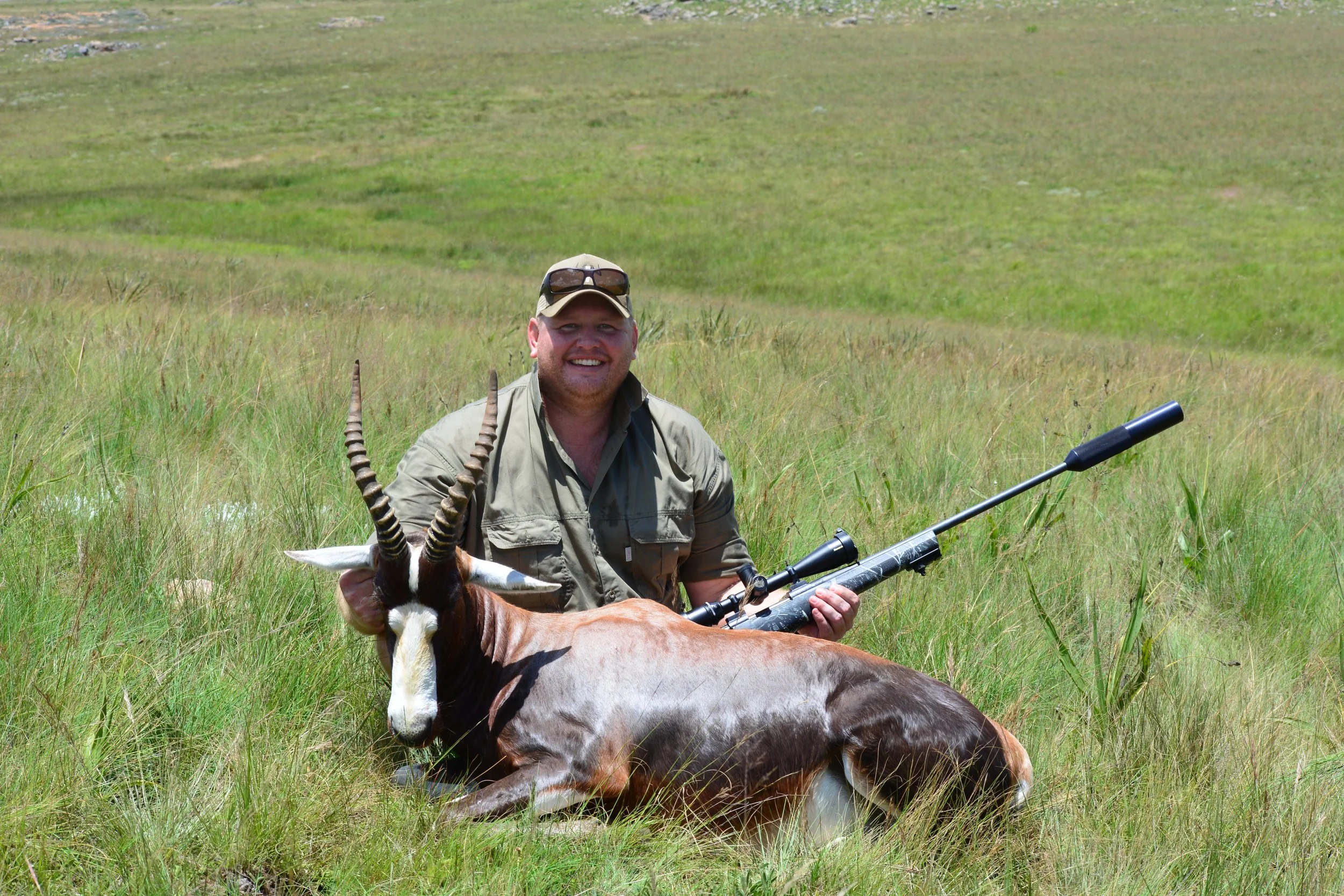 Blesbok ram taken in the open grasslands of the Highveld in Mpumalanga.