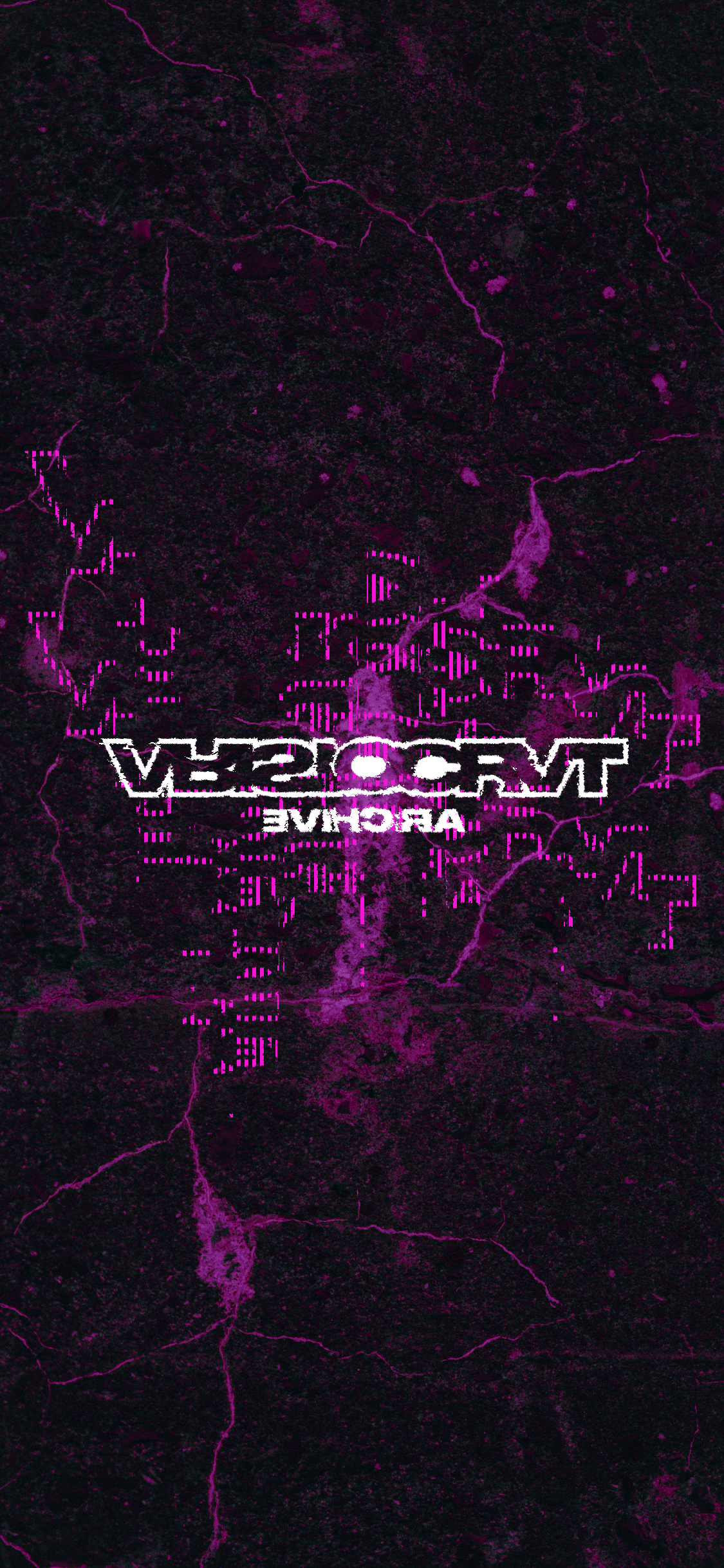 A neon pink and white sign reading 'VIRAL COUNT' upside down, with a dark background featuring pink lightning streaks and digital glitch effects.