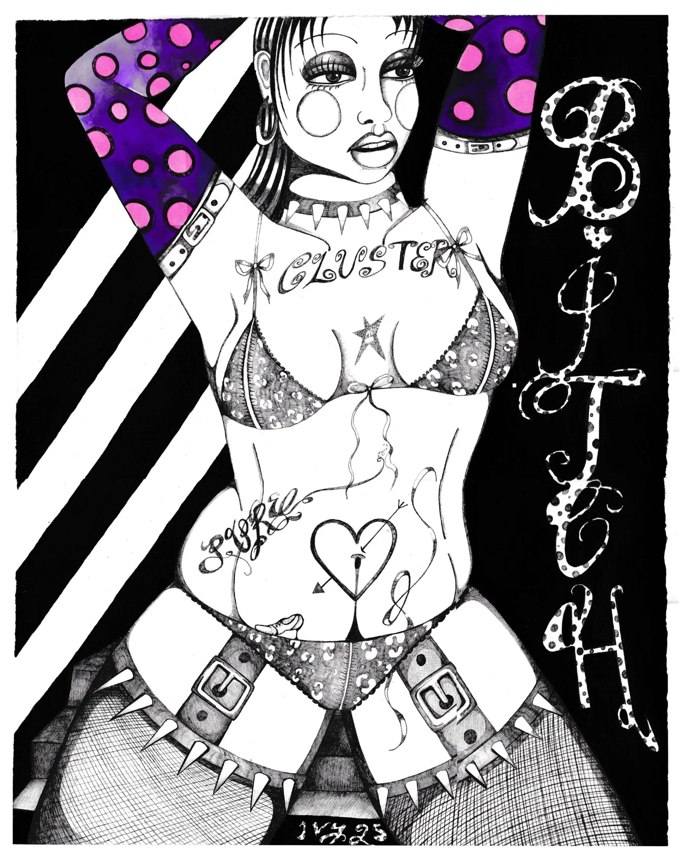 BIG BAD BITCH 2025 ink on paper