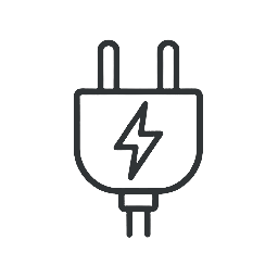 Icon of a power plug with a lightning bolt
