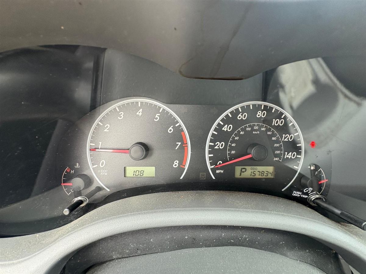 2010 Toyota Corolla, silver, instrument cluster