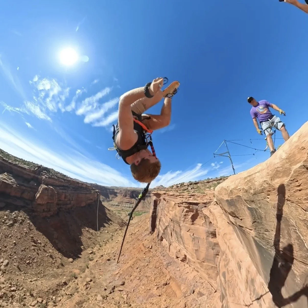 Moab Swingers Rope swing, biggest cliff jump in America