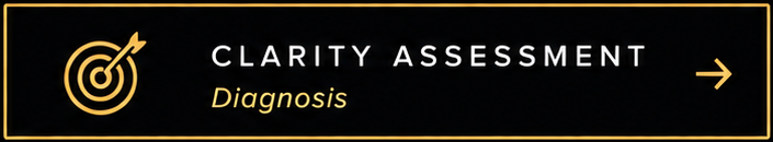 Clarity assessment diagnosis banner with target icon and arrow