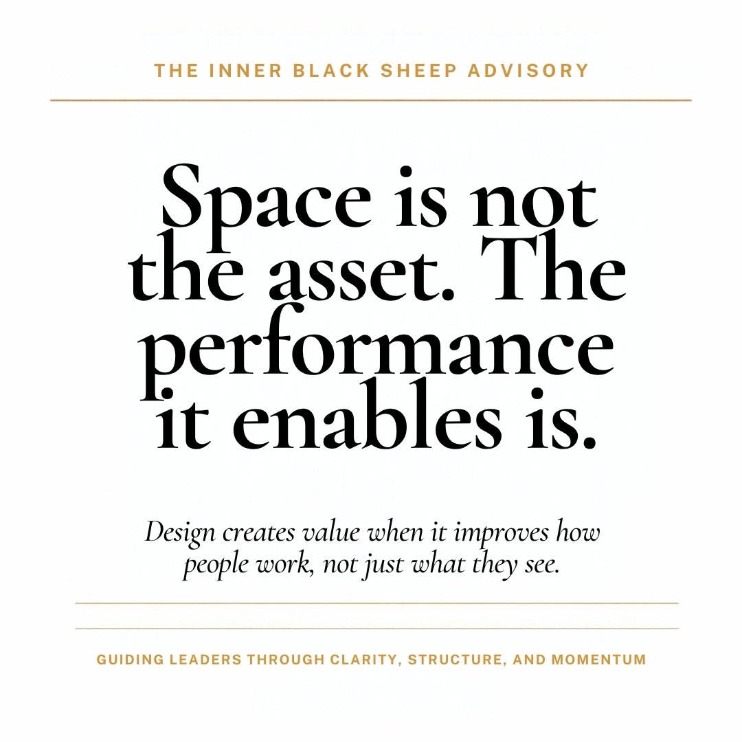 Quote by The Inner Black Sheep Advisory: "Space is not the asset. The performance it enables is."