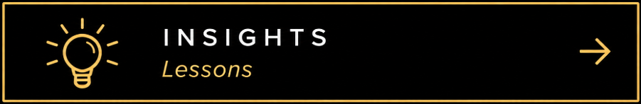 Black webinar banner with a yellow lightbulb icon and text that says 'INSIGHTS Lessons' with a right arrow.