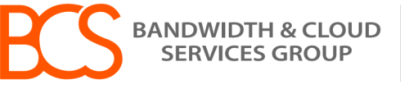 BCS logo with orange and black text reading 'BANDWIDTH & CLOUD SERVICES GROUP'.