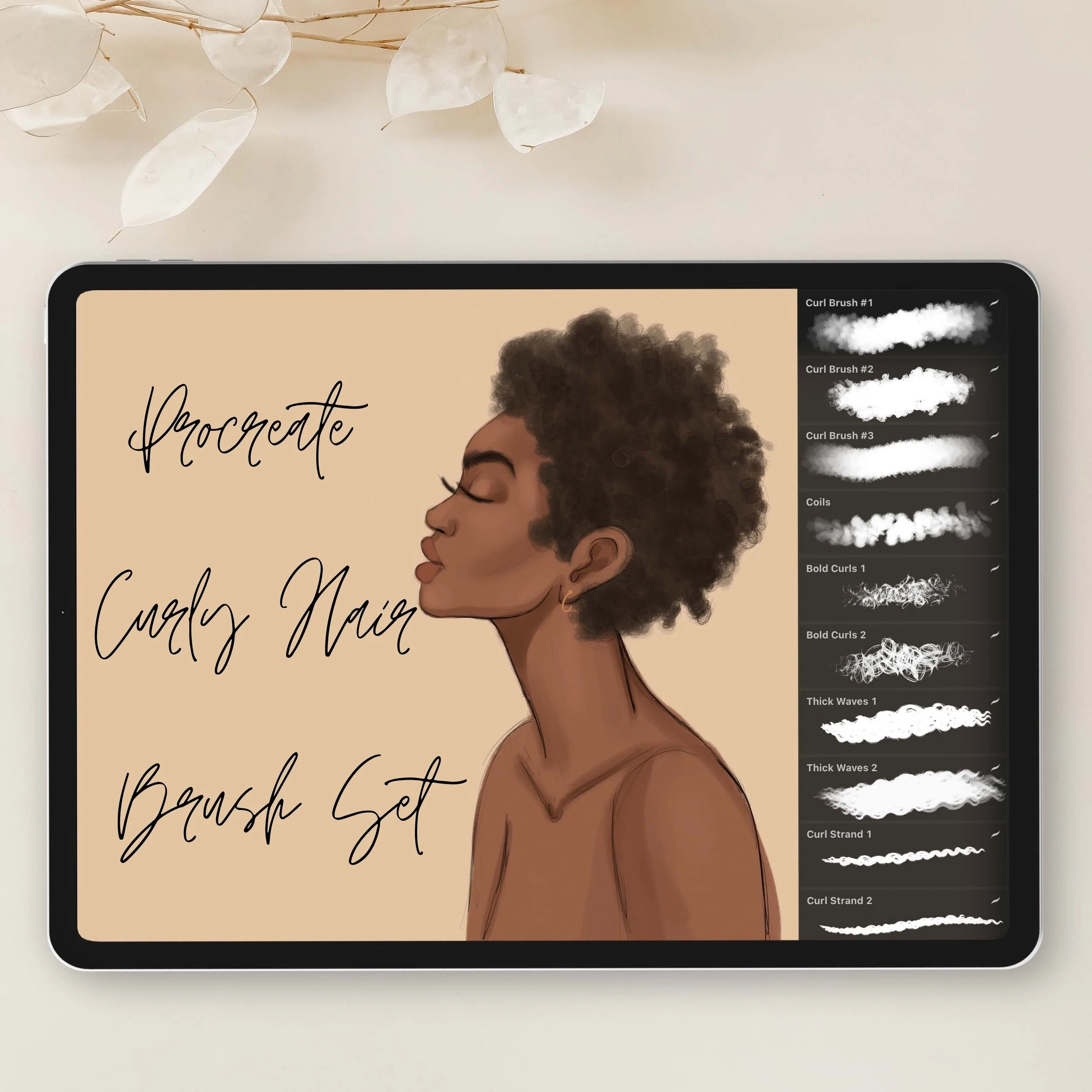 Procreate Curly Hair Brush Pack | Digital Download