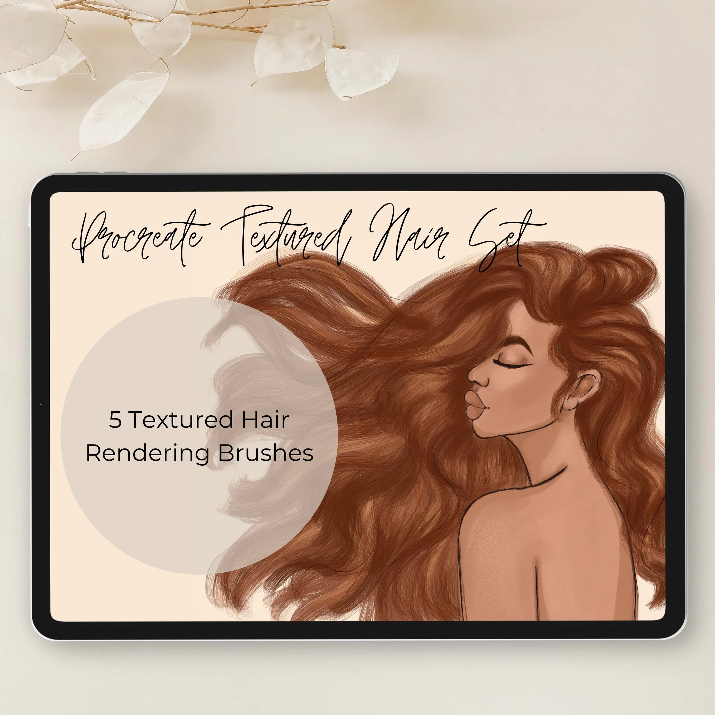 Procreate Textured Hair Set, Hair Rendering Procreate Brush | Digital Download