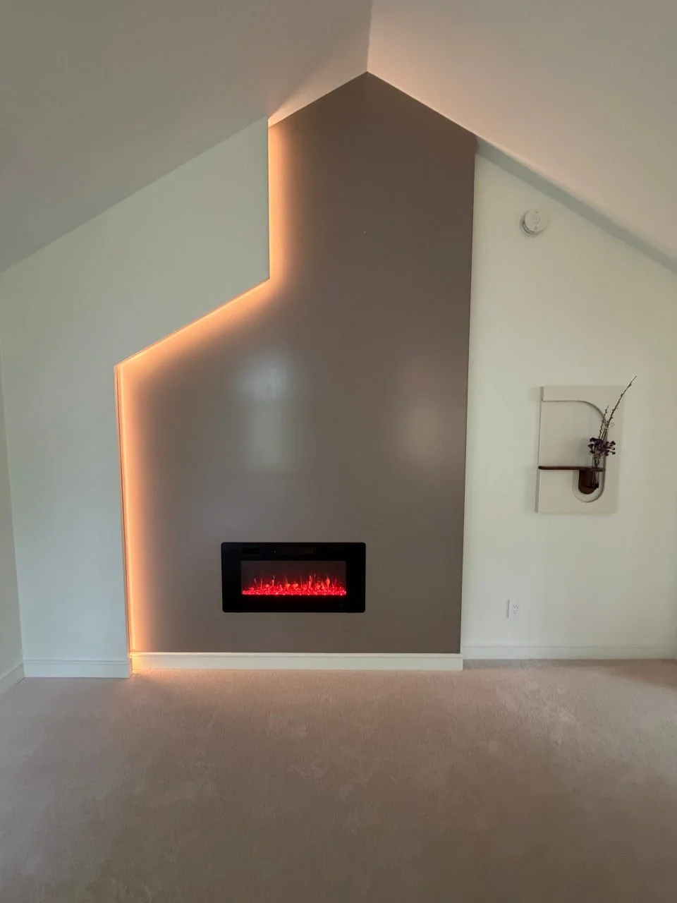 Fireplace Feature Wall with LED Lighting