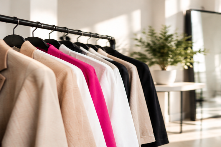 Preparing outfits for a modern headshot session