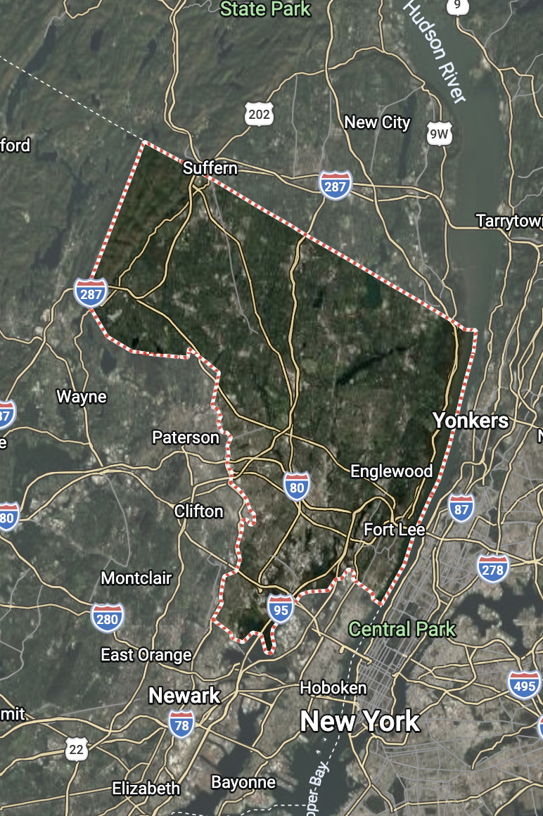 Bergen County NJ map
