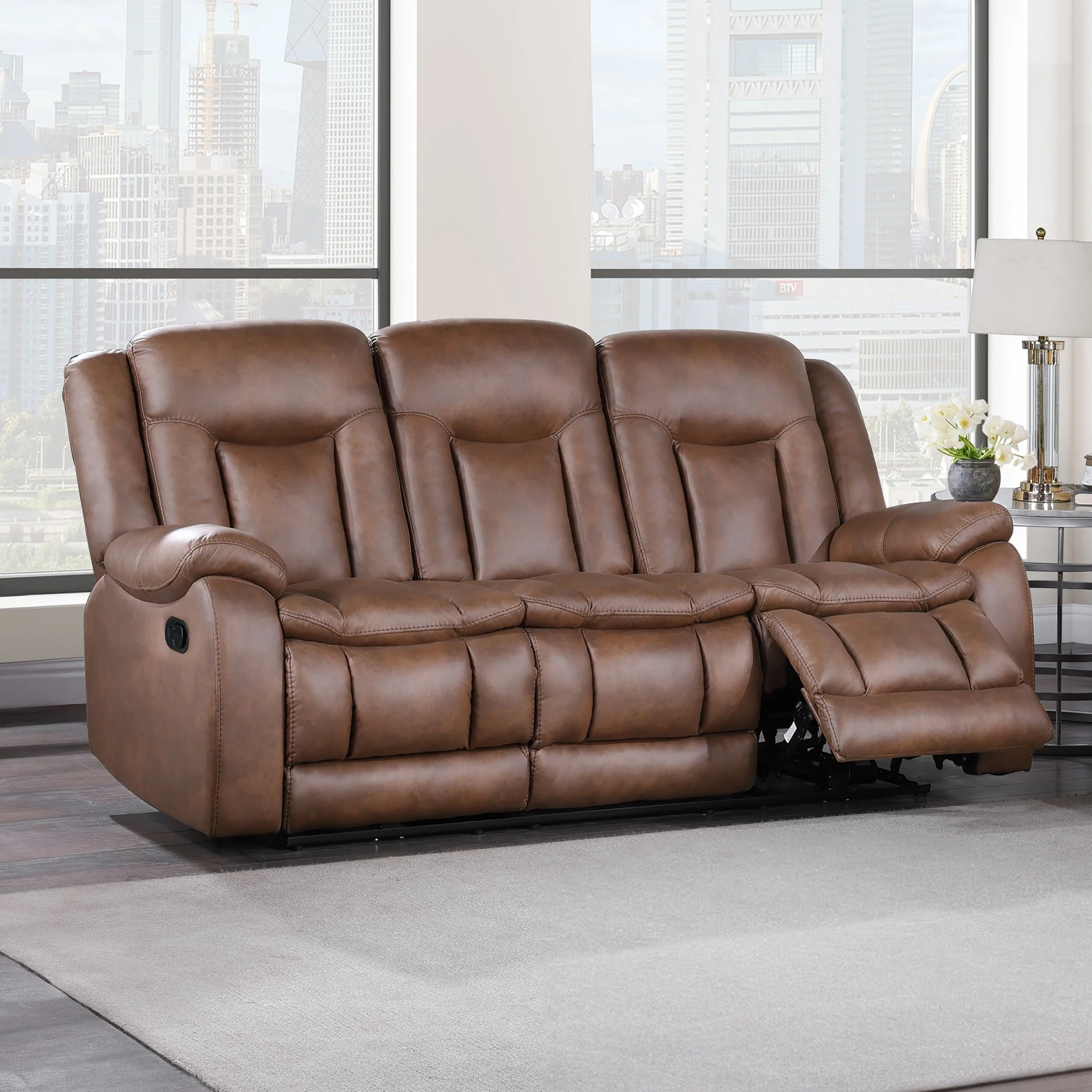 MORELLO SOFA W/DUAL RECLINER- BROWN