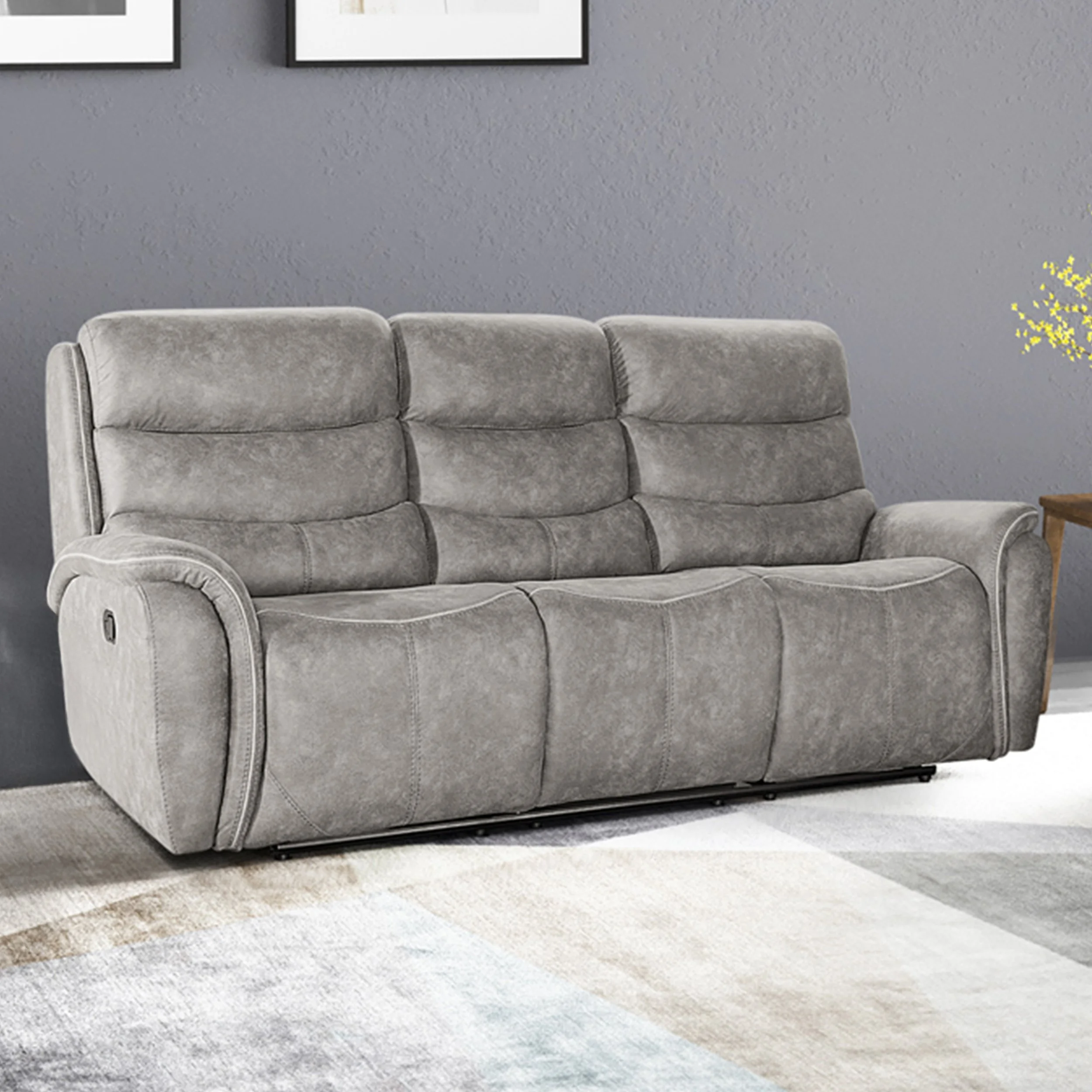 KAMARI SOFA W/DUAL RECLINER-GRAY