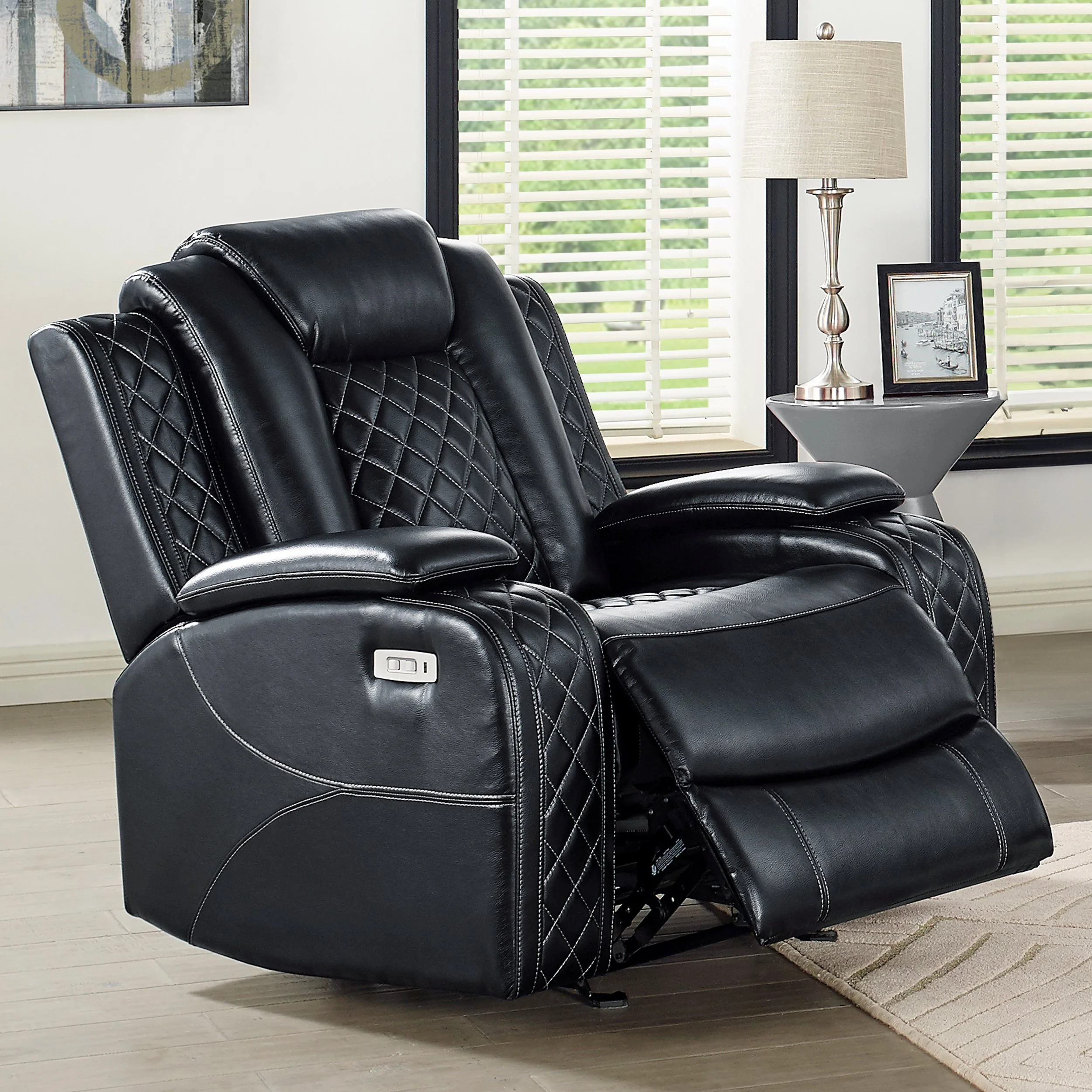 ORION II GLIDER RECLINER W/ PWR FR & HR-BLACK