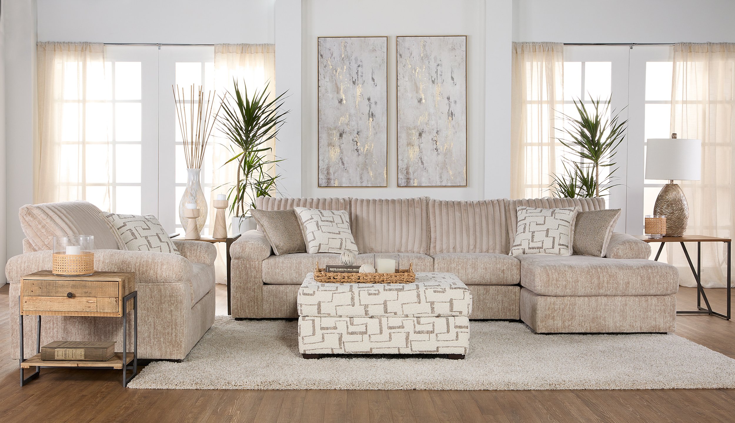 Cascadia Plush Sectional Sofa