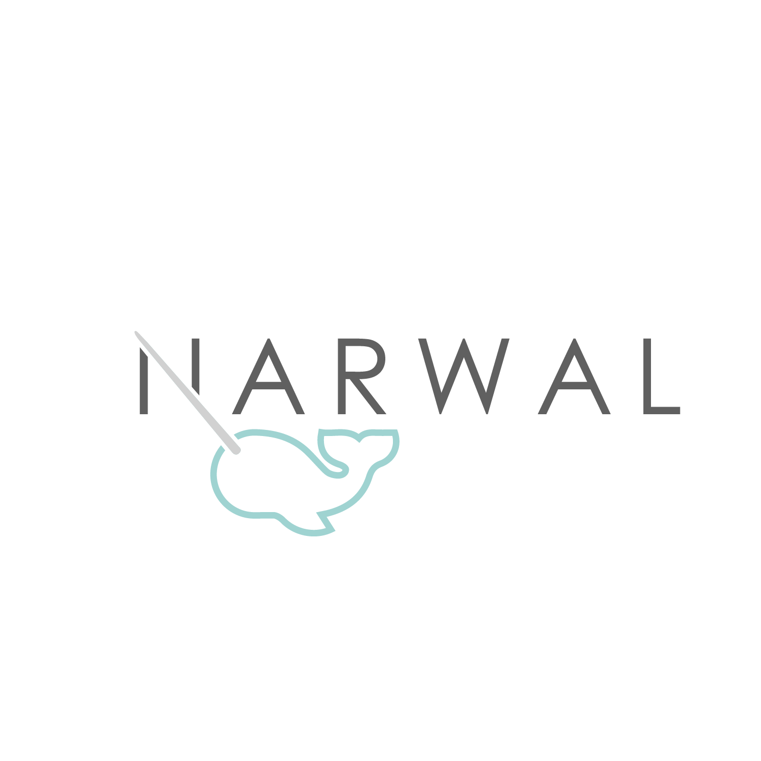 Logo for Narwal featuring a stylized outline of a narwhal and the word 'NARWAL' in black and gray text.