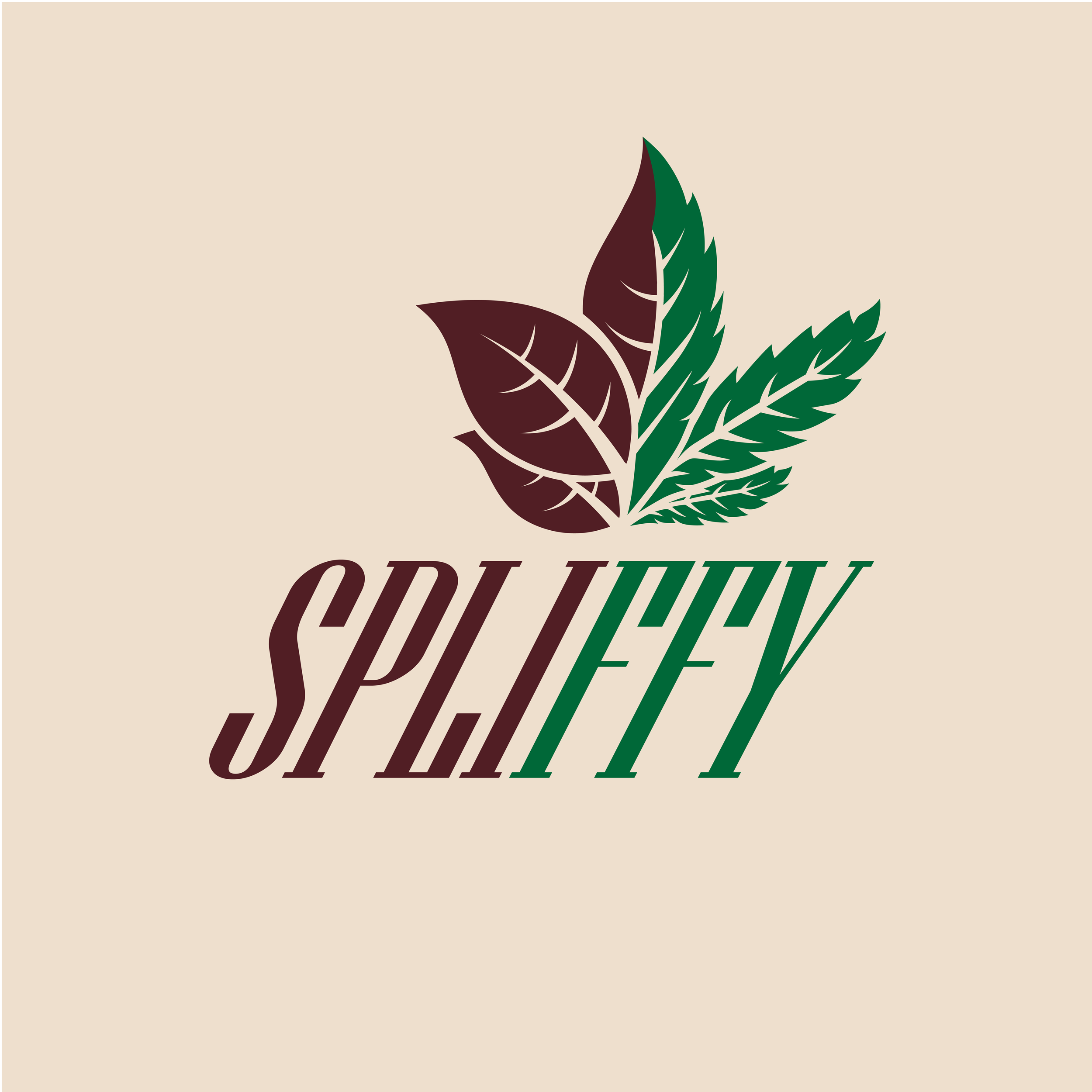 Logo with a stylized leaf design and the word 'SPEIFY' in bold, diagonal font, with 'SPI' in dark brown and 'IFY' in green, on a beige background.