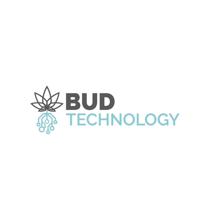 Logo for Bud Technology featuring a stylized leaf with circuit lines.