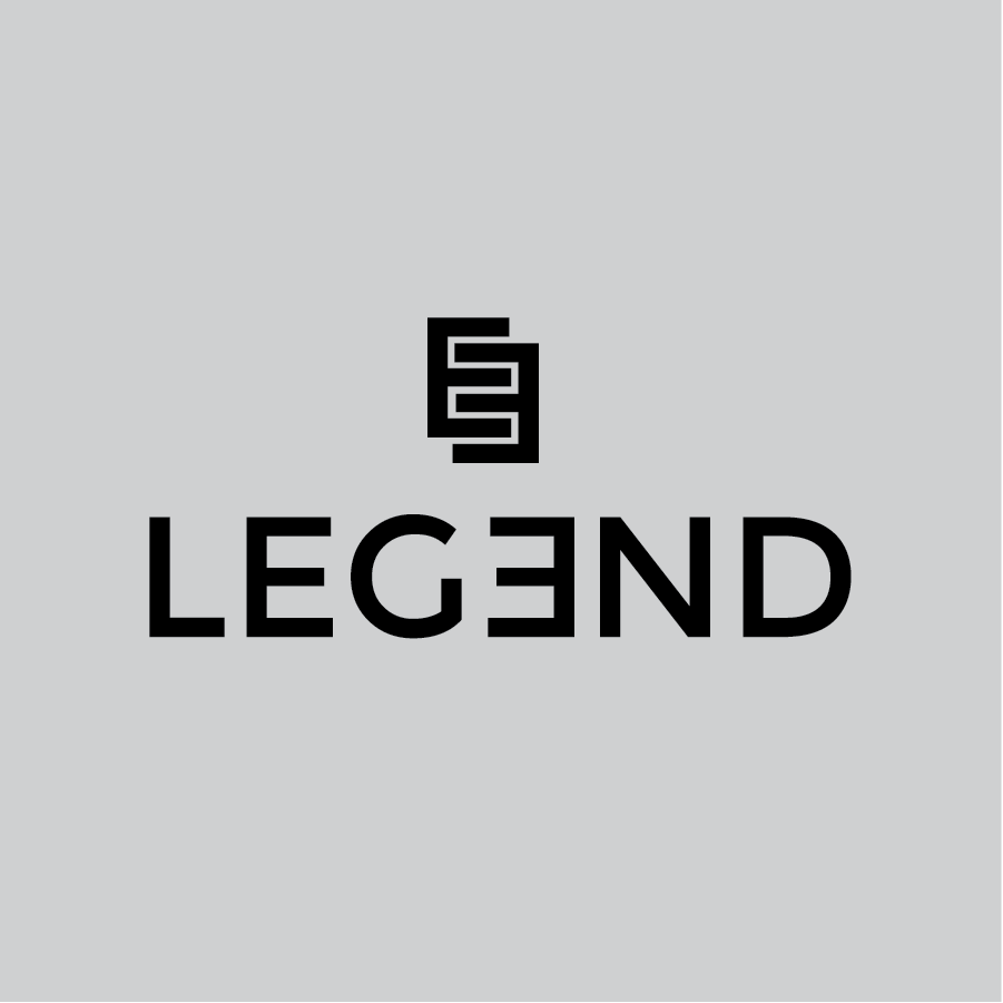 A logo with the word 'LEGEND' in black capital letters, with the 'E's stylized as horizontal lines, set against a light gray background.